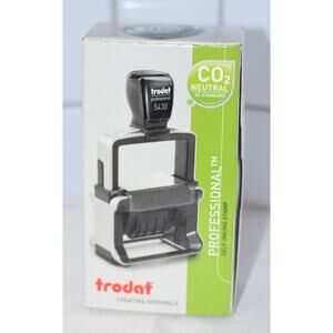 Trodat T5444 Self-Inking 5440/4L Professional 5-in-1 Date Stamp - Blue/Red New